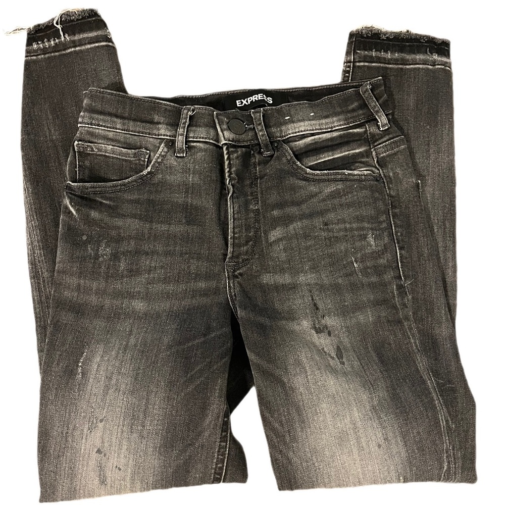 Express Stretch Denim Perfect Ankle High Rise Jeans